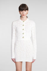 Balmain Cardigan In White Viscose - Women