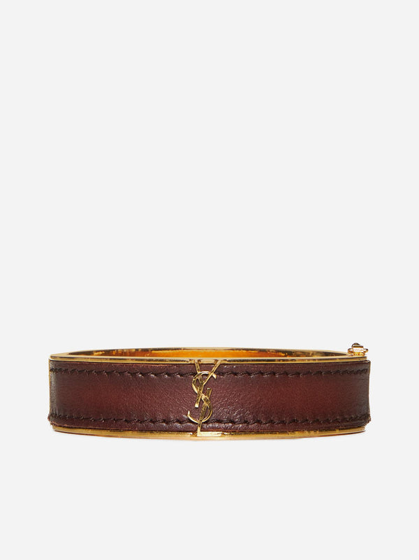 Saint Laurent Leather And Metal Bracelet - Women