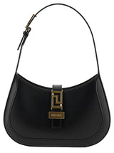 Versace greca Goddess Small Black Hobo Bag With Logo Detail In Leather Woman - Women - Piano Luigi