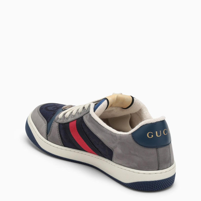 Gucci Blue\/grey Screener Gg Sneakers - Men