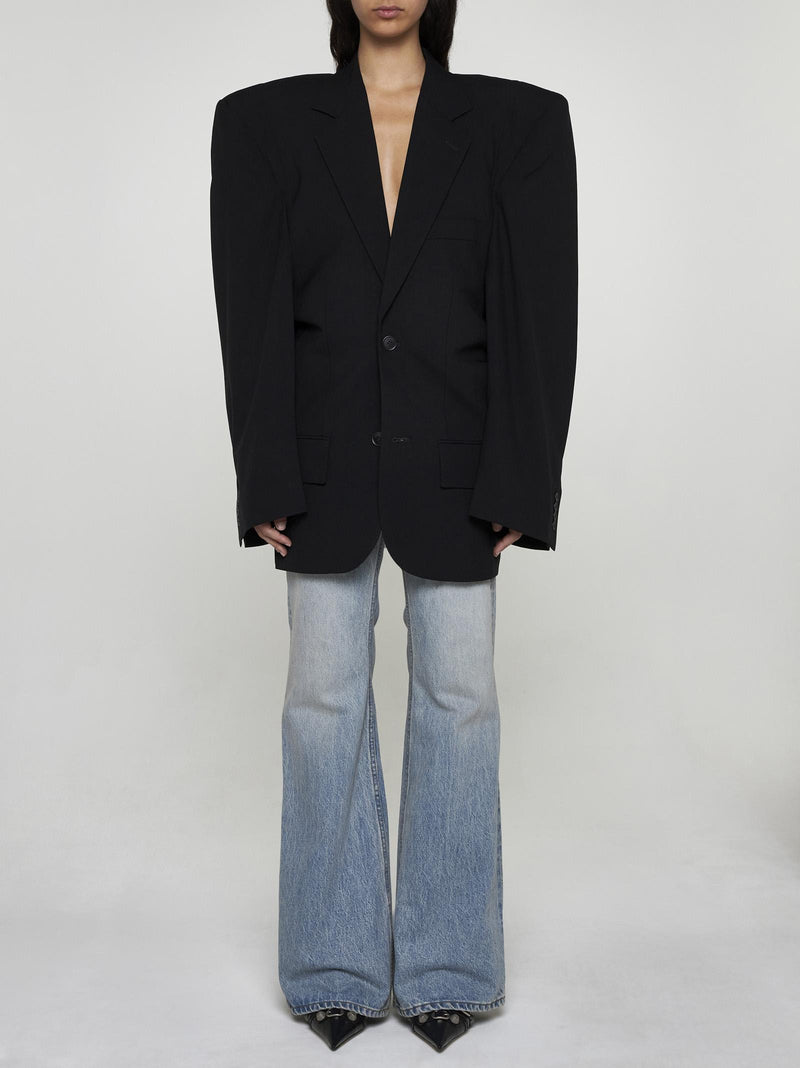 Balenciaga Cut Away Wool Blazer - Women