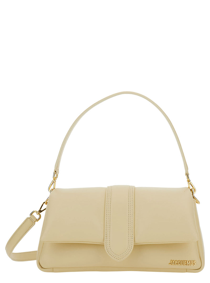 Jacquemus le Bambimou Ivory Shoulder Bag With Magnetic Fastening And Logo Detail In Leather Woman - Women