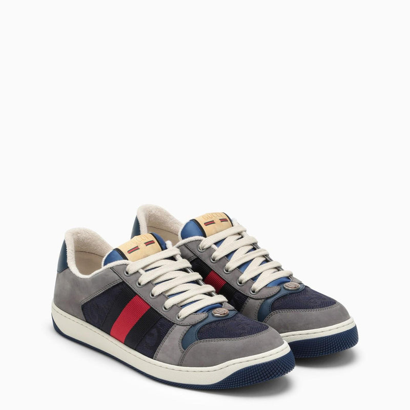 Gucci Blue\/grey Screener Gg Sneakers - Men