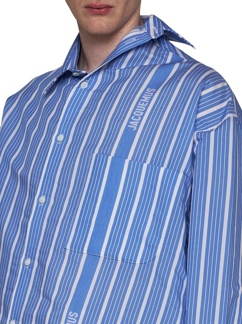 Jacquemus Striped Asymmetric Long-sleeve Shirt - Men