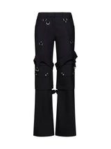 Off-White Wool Blend Cargo Zip Trousers - Women