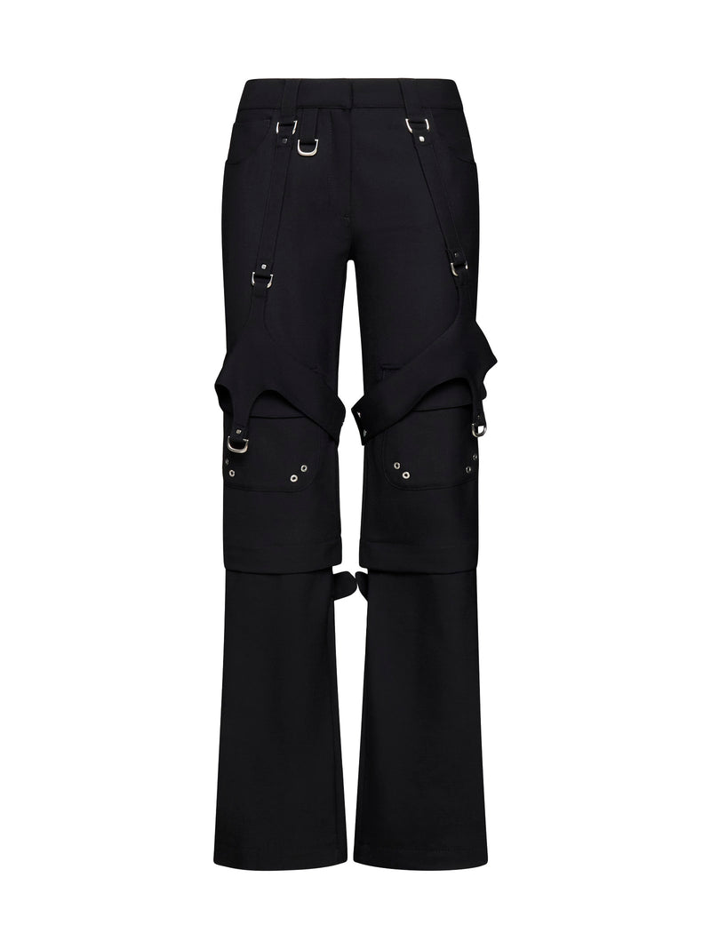 Off-White Wool Blend Cargo Zip Trousers - Women