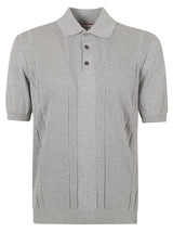 Brunello Cucinelli Rib Trim Knit Polo Shirt - Men