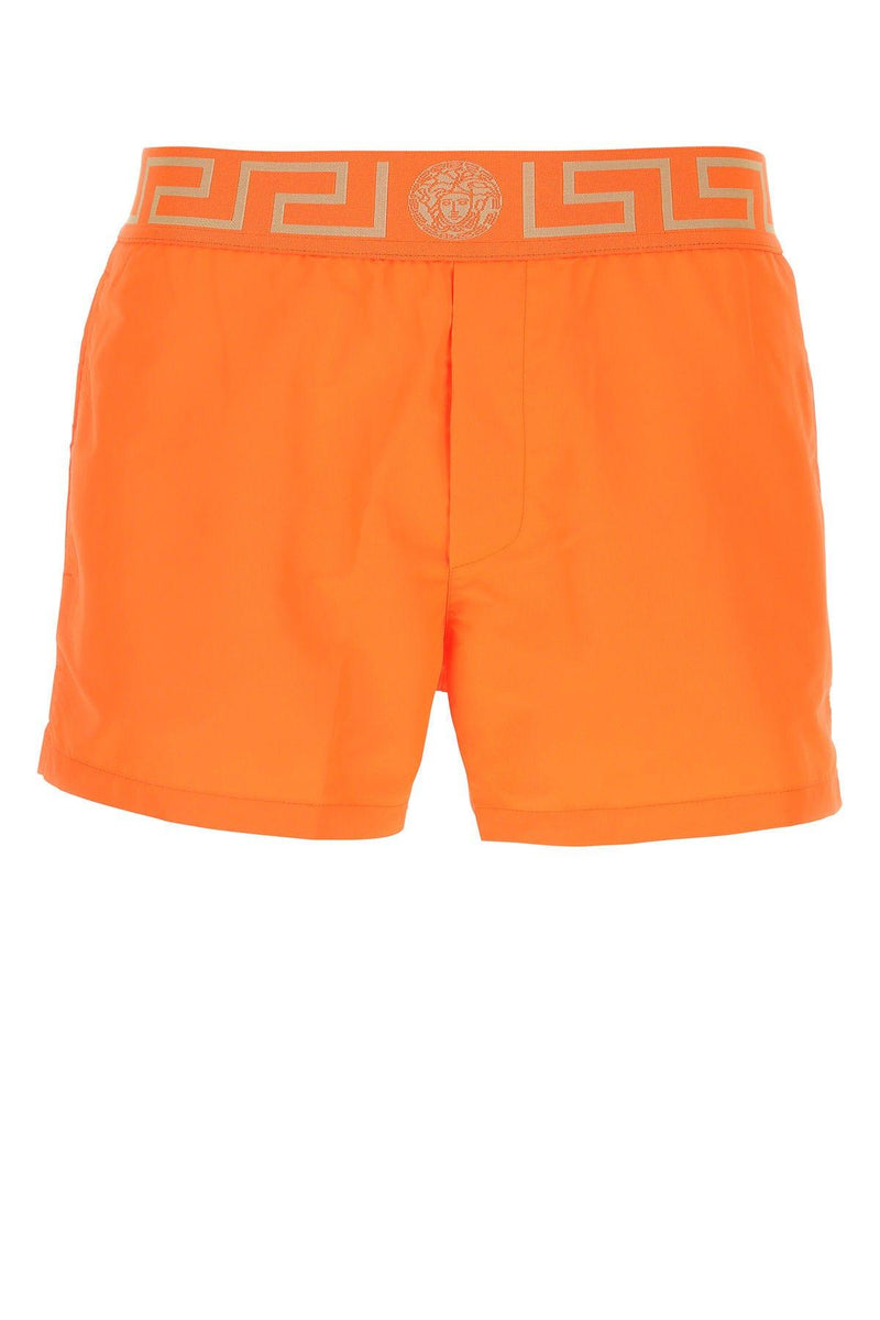 Versace Orange Polyester Swimming Shorts - Men