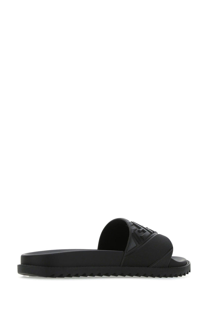 Fendi Black Rubber Slippers - Men