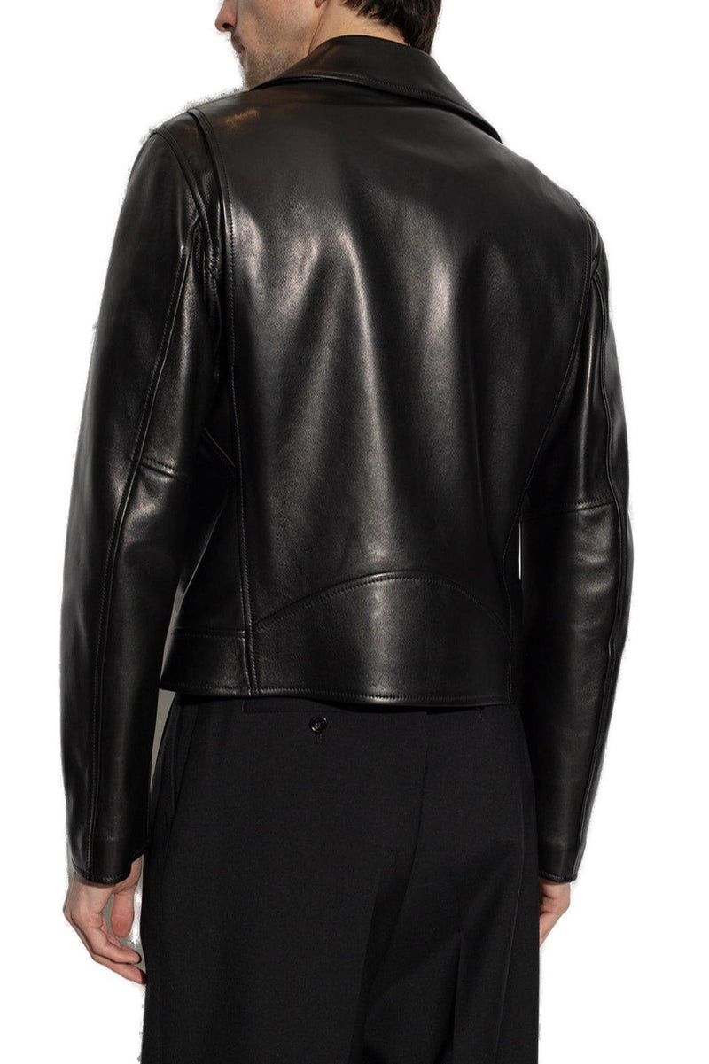 Versace Zip-up Leather Biker Jacket - Men