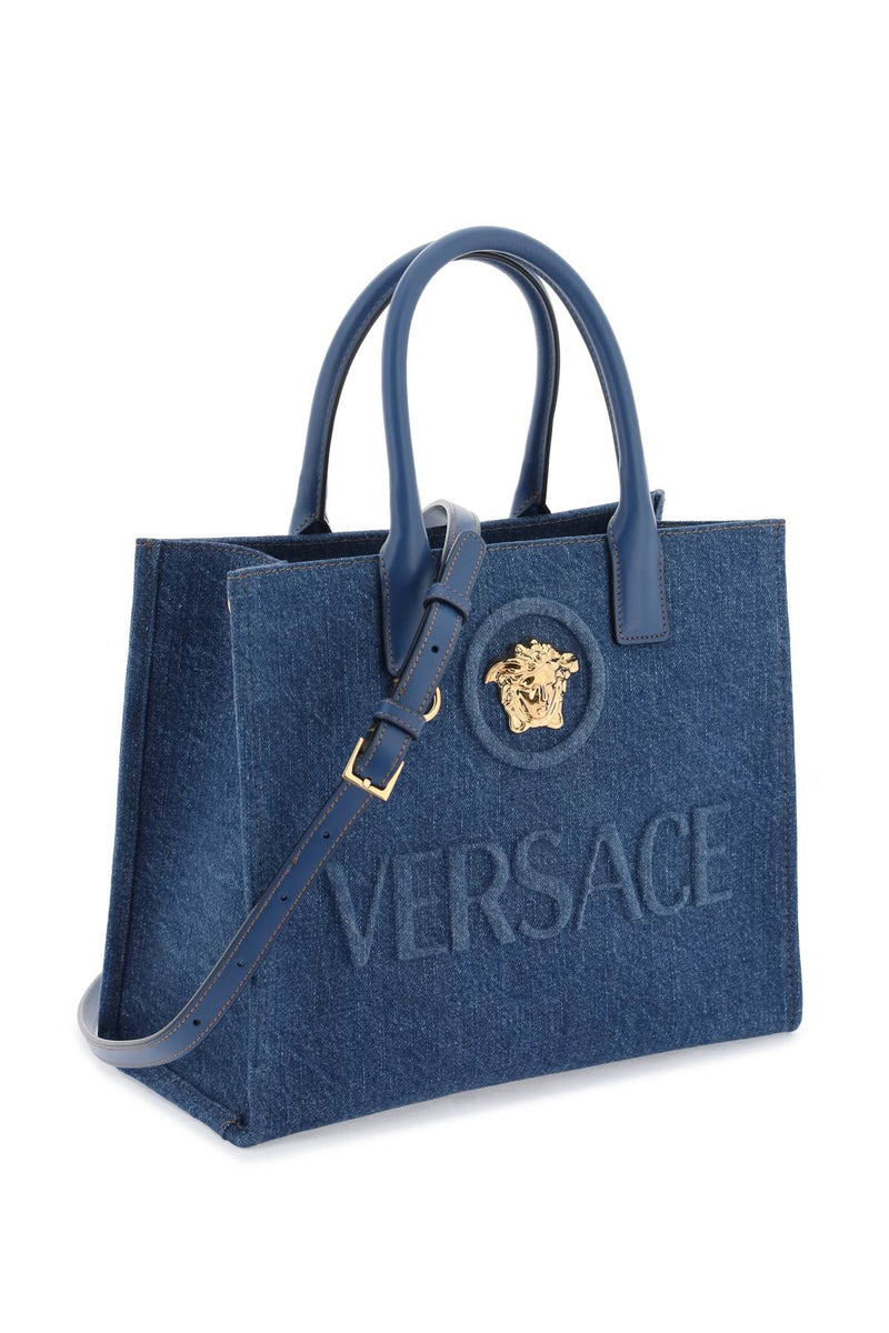 Versace Small Denim La Medusa Tote Bag - Women