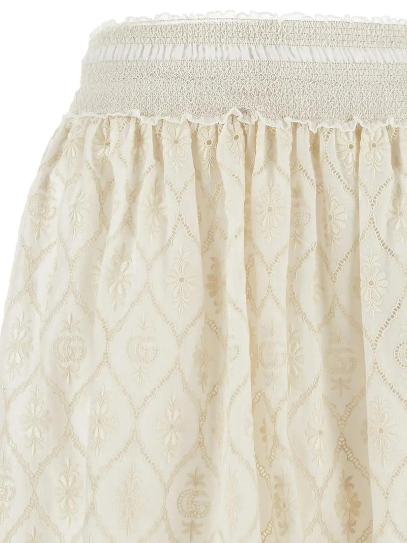 Gucci Double G Flower Lace Skirt - Women