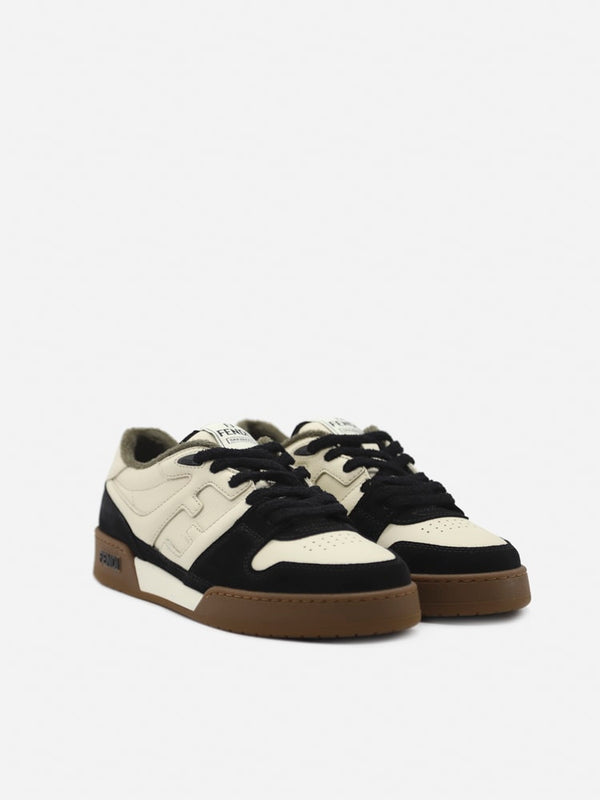 Fendi Match Sneakers In Leather With Suede Inserts - Men