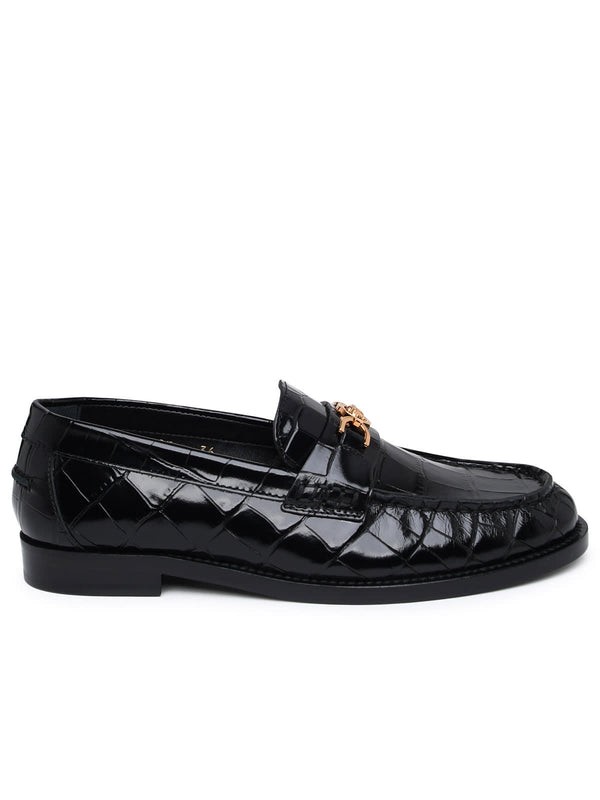 Versace Black Leather Loafers - Women