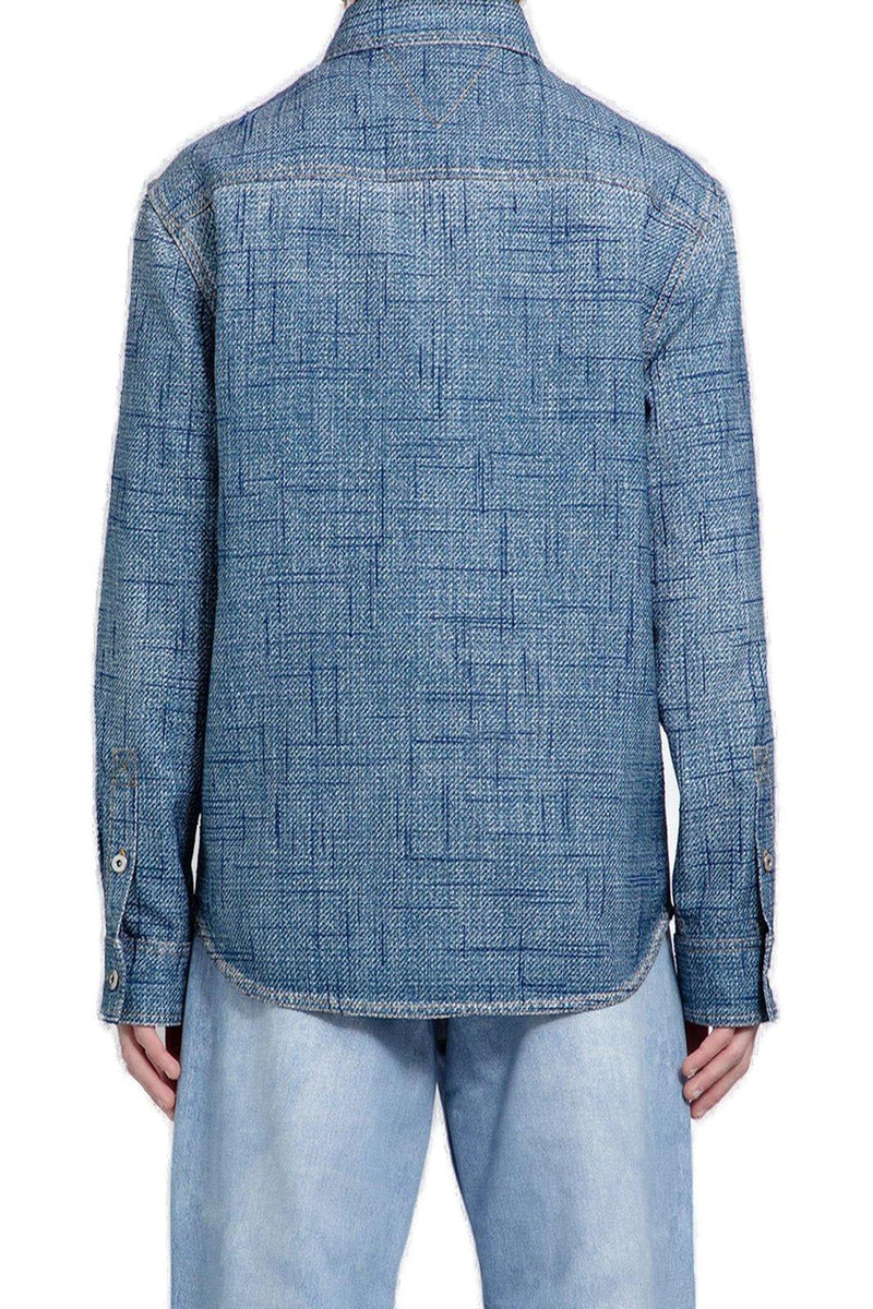 Bottega Veneta Textured Denim Shirt - Men