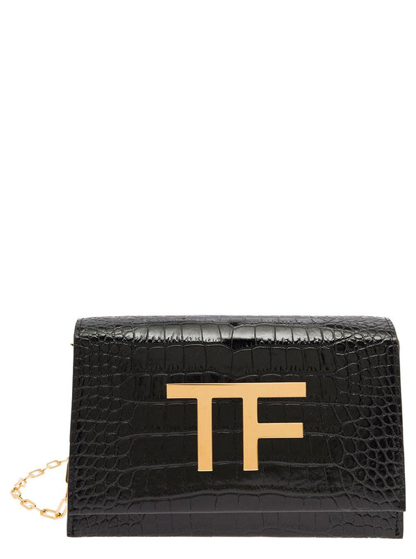 Tom Ford Shiny Stamped Croc Disco Bag - Women - Piano Luigi