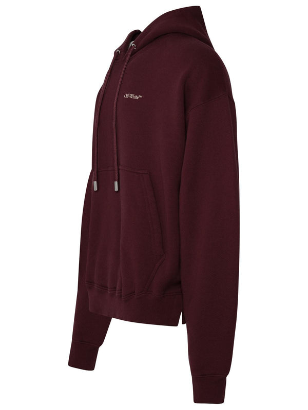 Off-White Moon Arrow Sweatshirt In Burgundy Cotton - Men - Piano Luigi