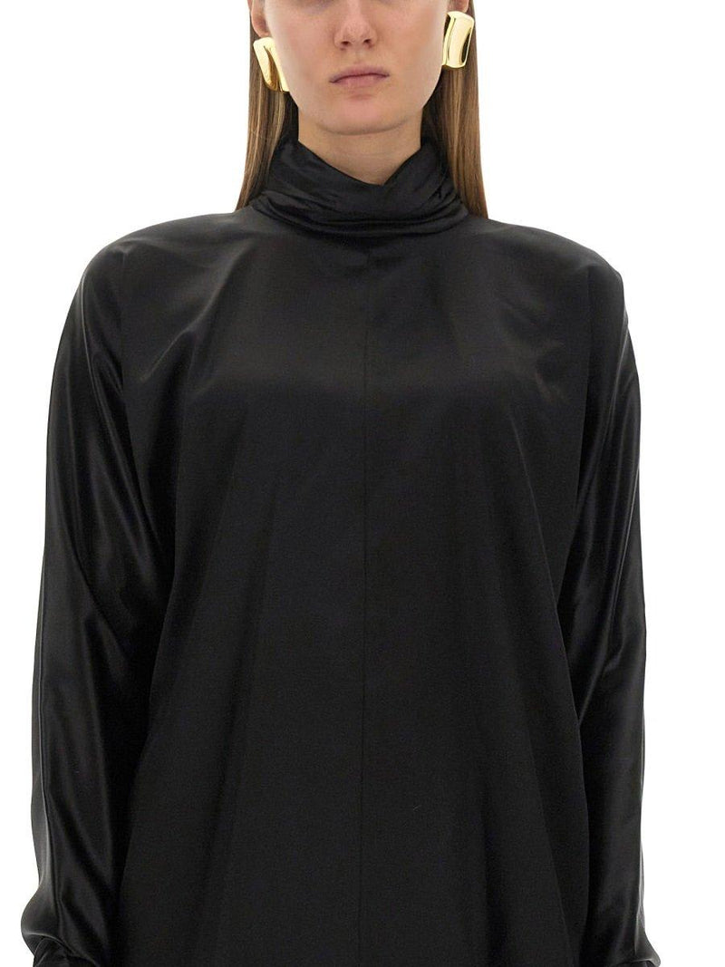 Saint Laurent Gathered Turtleneck Blouse - Women