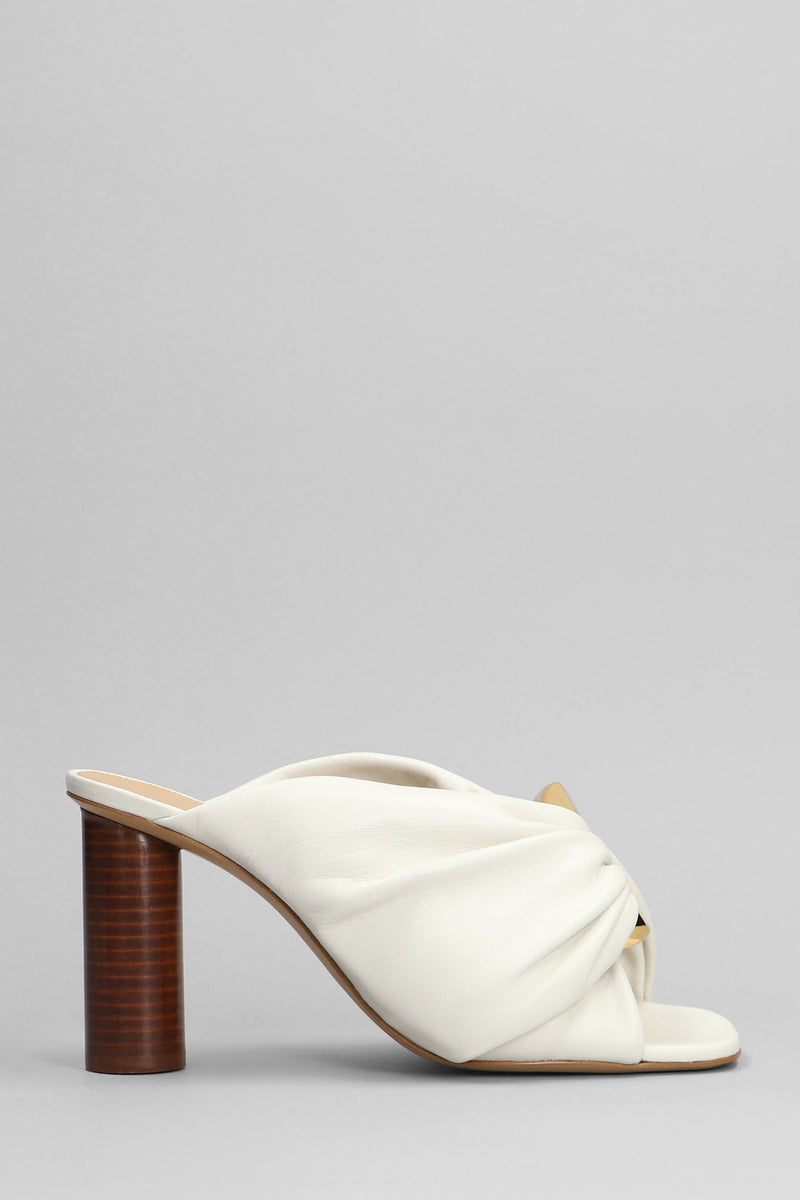 J.W. Anderson Corner Heel Sandals In Beige Leather - Women