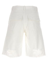 Givenchy Destroyed Denim Bermuda Shorts - Women - Piano Luigi