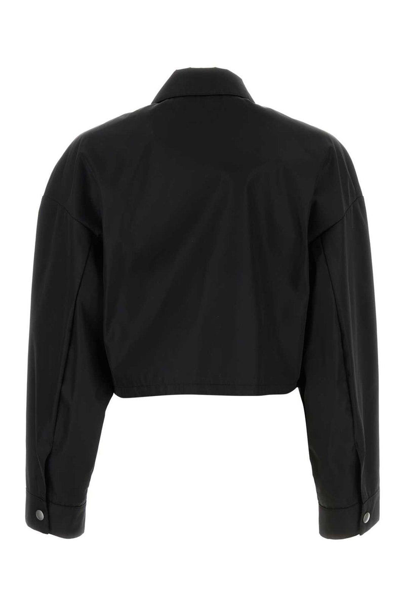 Prada Triangle-logo Drop Shoulder Cropped Jacket - Women