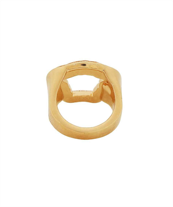 Versace Gold Plated Metal Ring - Women - Piano Luigi