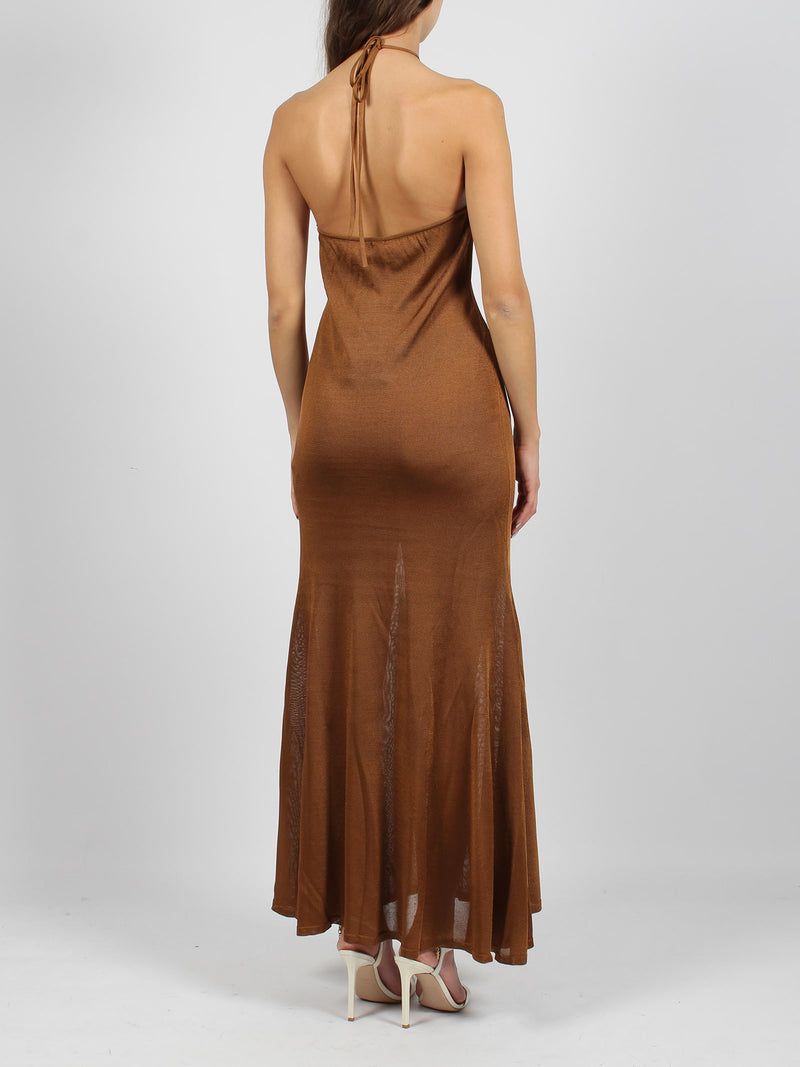 Tom Ford Slinky Viscose Jersey Knit Halterneck Maxi Dress - Women