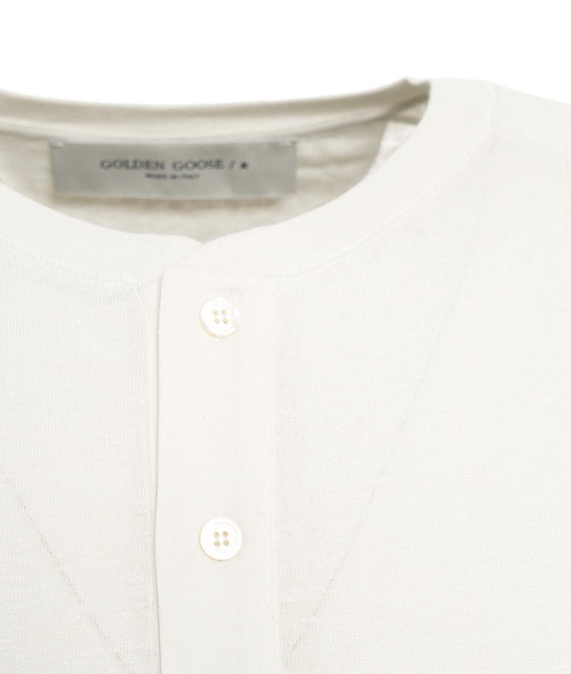 Golden Goose Logo Embroidered Button-detailed T-shirt - Men