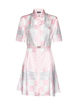 Versace Barocco-printed Belted Shirt Dress - Women