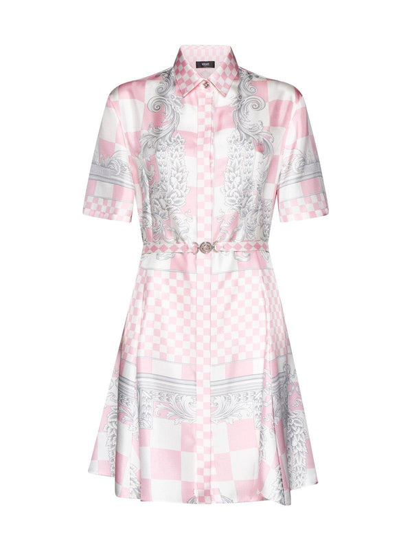 Versace Barocco-printed Belted Shirt Dress - Women