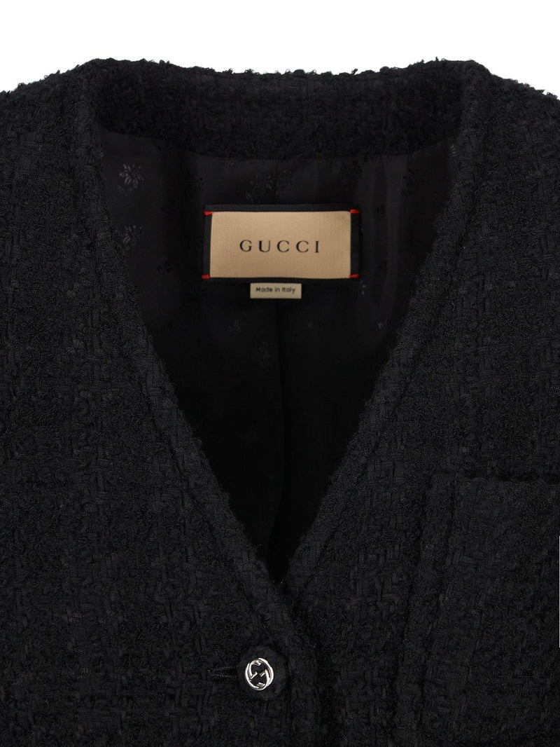 Gucci Single Breasted Tweed Jacket - Women