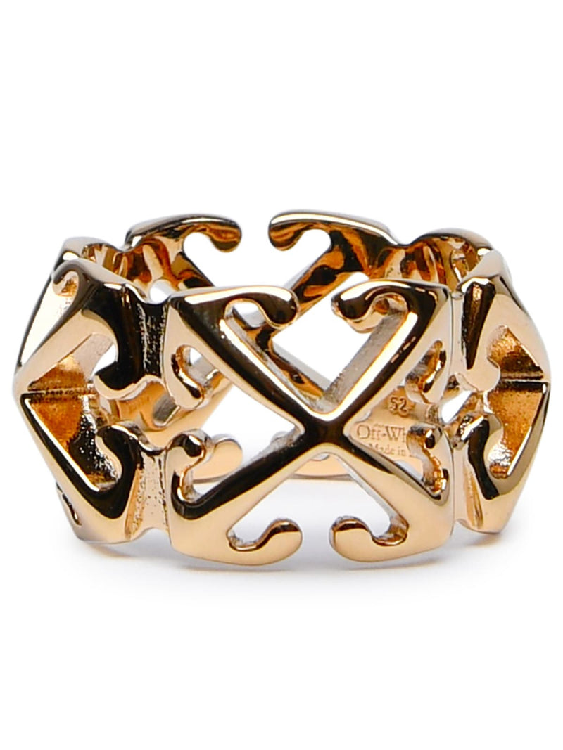 Off-White multi Arrow Gold Brass Ring - Women