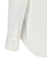 Brunello Cucinelli Stretch Cotton Poplin Shirt With shiny Collar Trim - Women