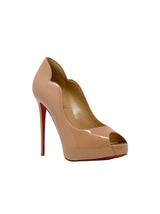 Christian Louboutin Nude Patent Leather Hot Chick Alta 120 Pumps - Women - Piano Luigi