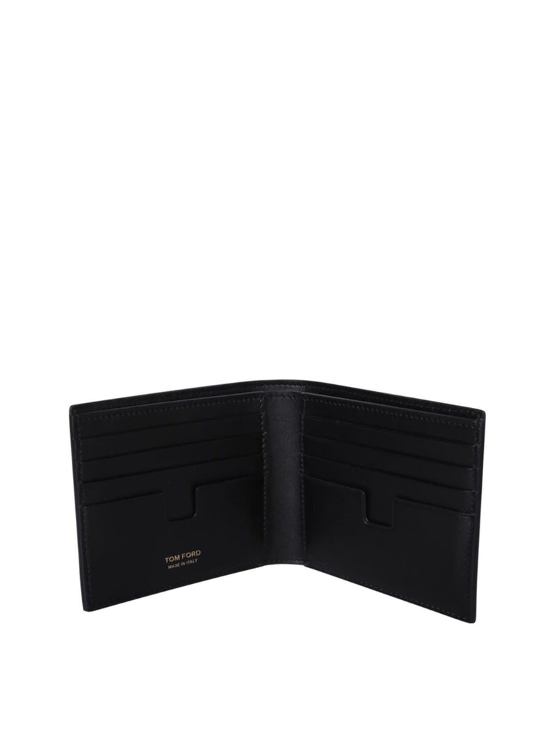 Tom Ford Crocodile Bi-fold Black Wallet - Men - Piano Luigi