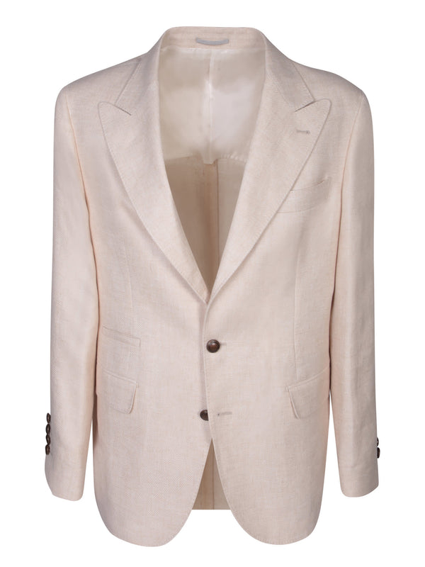 Brunello Cucinelli Single-breasted Beige Jacket - Men