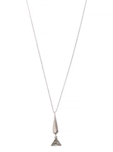 Saint Laurent Long Silver-colored Chain Necklace With Conical And Triangular Charm In Brass Man - Men