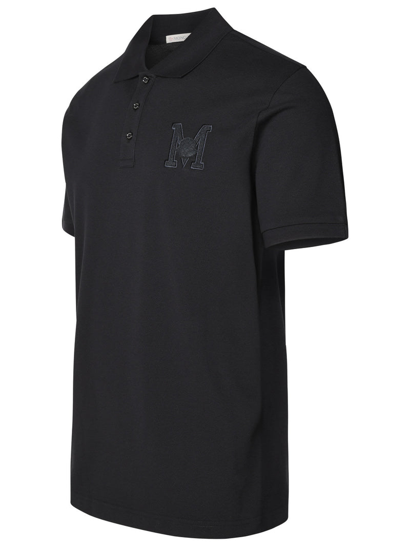 Moncler Polo Shirt In Blue Cotton - Men