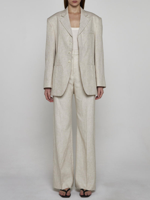 Jacquemus Sauge Viscose And Linen Trousers - Women