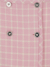 Versace Pink Check-pattern Skirt In Tweed Woman - Women