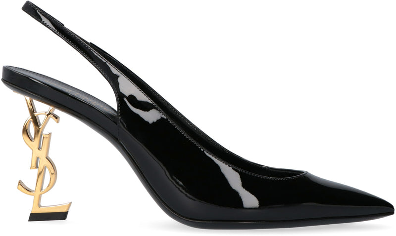 Saint Laurent Opyum Slingback Pumps With Monogram Heel - Women