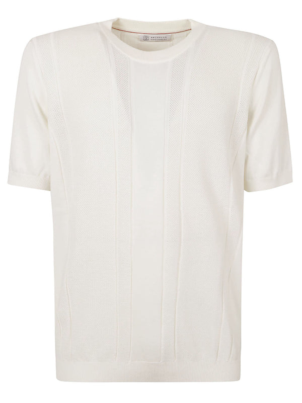 Brunello Cucinelli Round Neck Knit Plain Top - Men