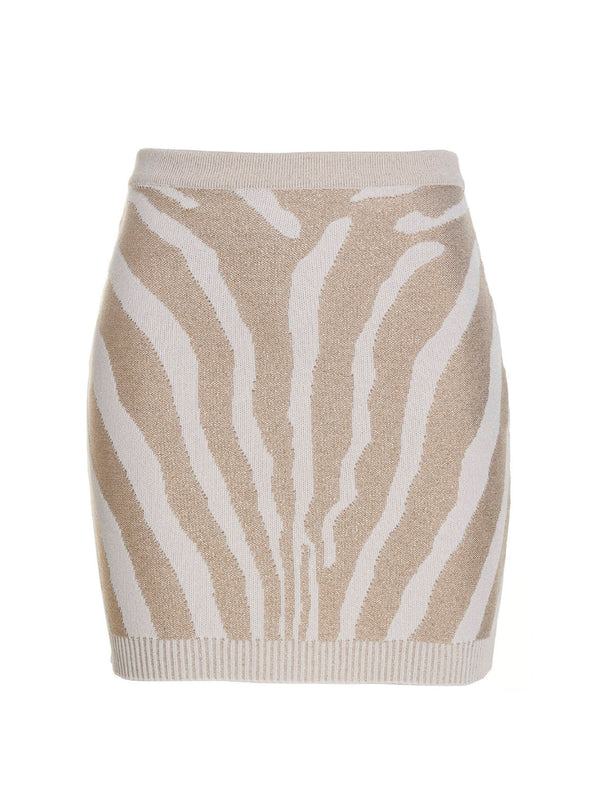 Balmain Zebra Knit Short Skirt - Women