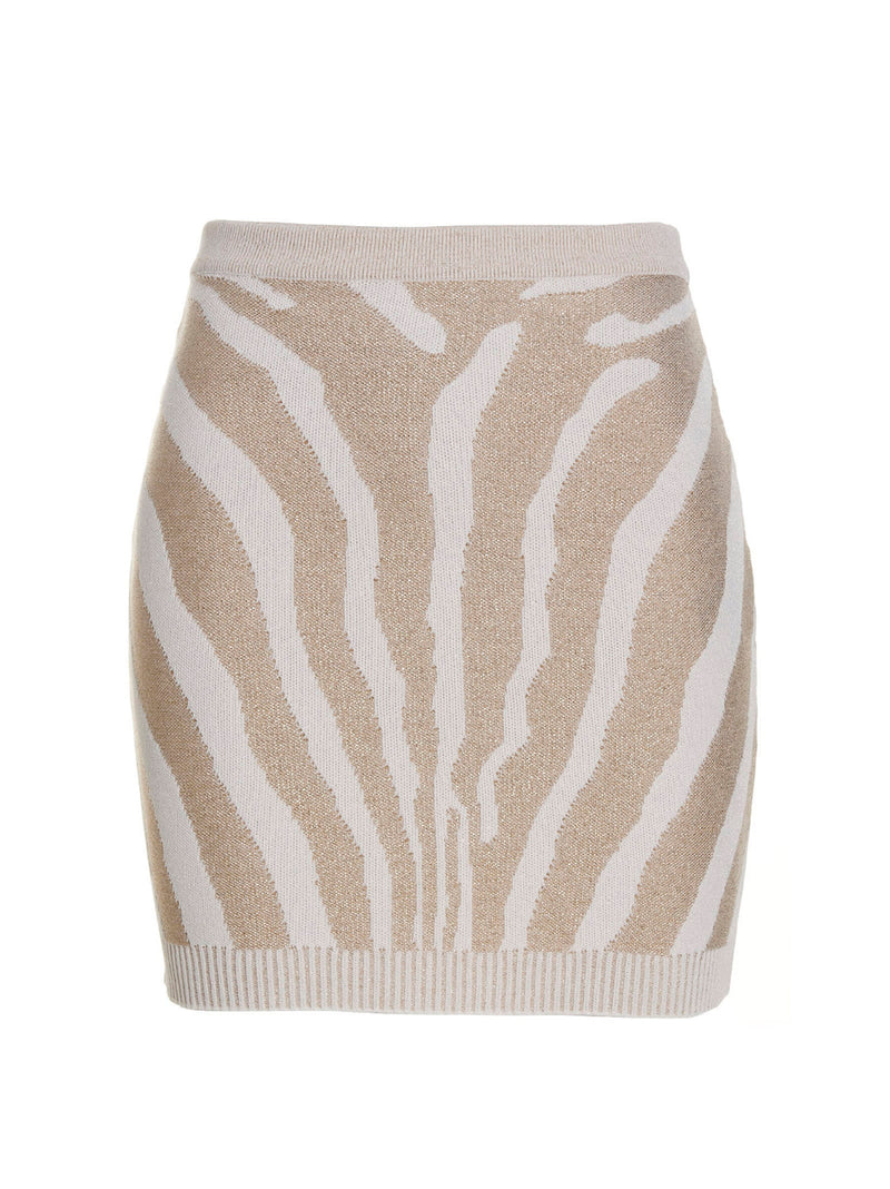 Balmain Zebra Knit Short Skirt - Women