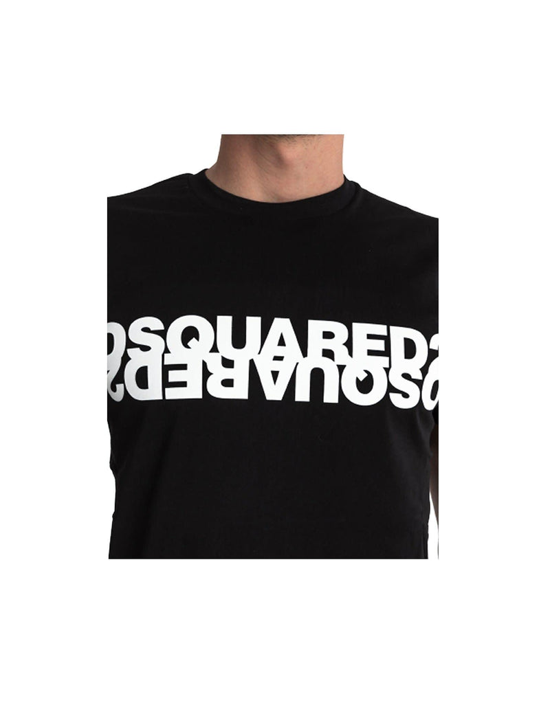 Dsquared2 Black T-shirt Mirrored Logo - Men - Piano Luigi