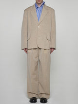 Jacquemus Titolo Linen And Wool Single-breasted Blazer - Men