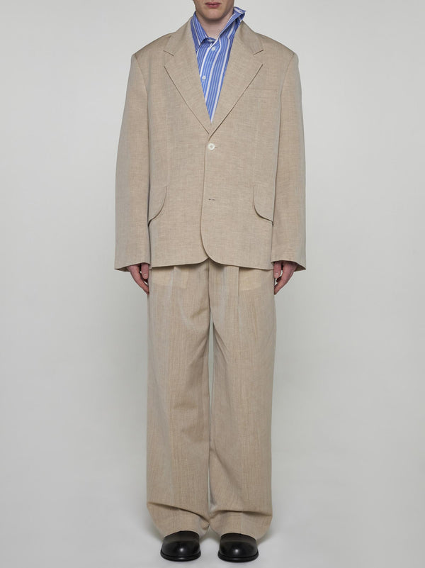 Jacquemus Titolo Linen And Wool Single-breasted Blazer - Men
