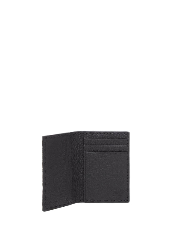 Fendi Black Leather Card Holder - Men