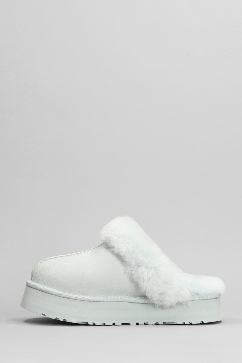 UGG Disquette Slipper-mule In White Suede - Women