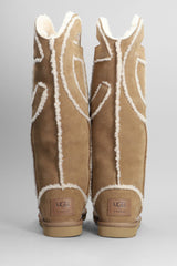 UGG Logo Tall Boot Low Heels Boots In Leather Color Suede - Men